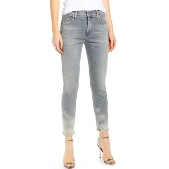 Citizens of Humanity Women's Rocket Crop High-Rise Skinny Jeans Salt Stone 24” - Picture 3 of 16